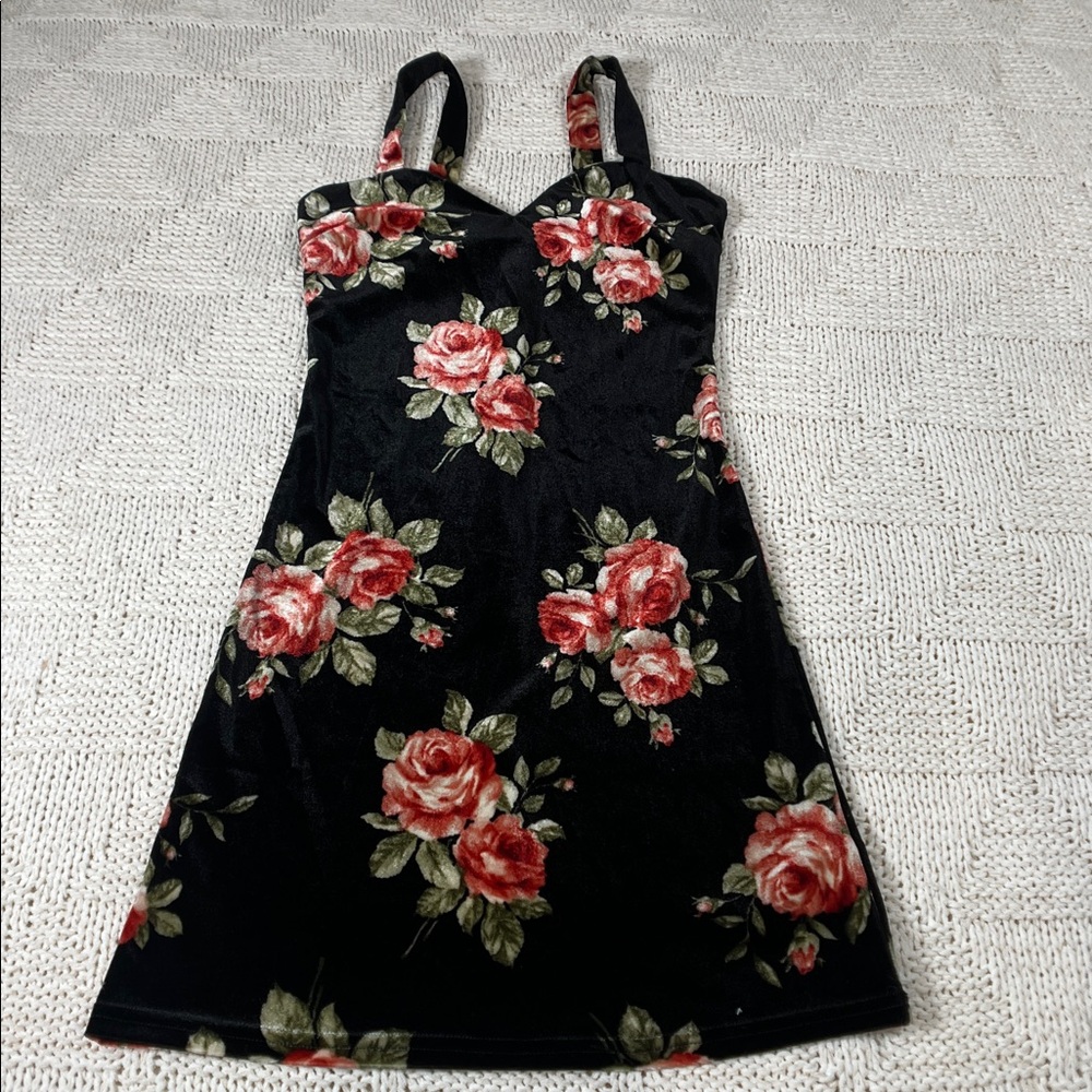 Forever21 Floral Velvet Dress